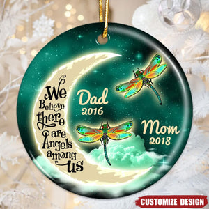 2024 New Release Moon And Dragonflies Memorial - Personalized Ceramic Ornament