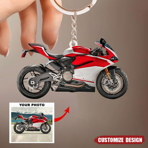 Personalized Biker/Motocross Racer/Couple Upload Photo Acrylic Keychain