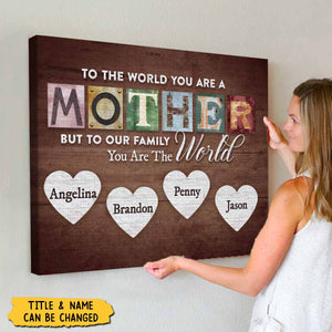 Mother You Are The World Personalized Poster, Gift For Mom, Grandma