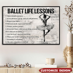 Personalized Ballet Life Lessons Poster-Gift For Ballet Lovers