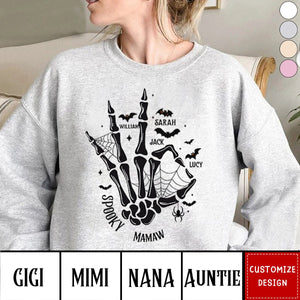 Personalized Spooky Sweatshirt Gift Idea For Grandma/ Mother