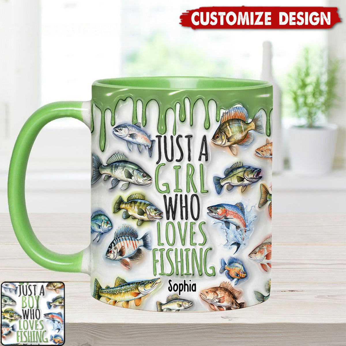 Just A Girl Who Loves Fishing - Personalized Fishing Accent Mug