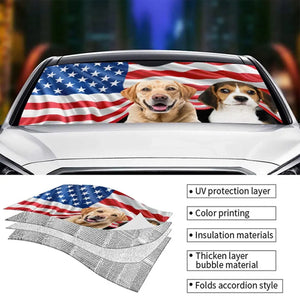 Custom Photo The Road To Heart Is Paved With Pawprints - Dog & Cat & Horse Personalized Auto Windshield Sunshade