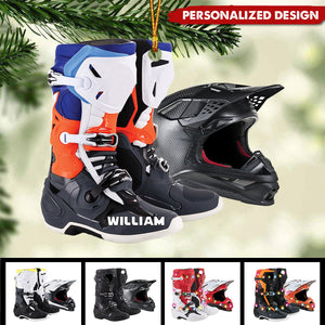 Personalized Motocross Boots Helmet Ornament