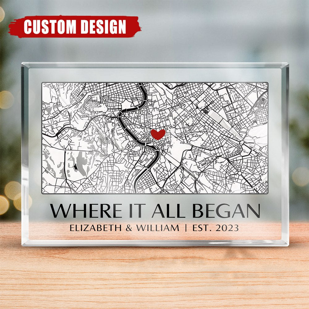 Where It All Began - Couple Personalized Rectangle Shaped Acrylic Plaque - Gift For Couple