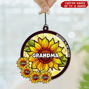 Blessed To Be Called Grandma - Personalized Window Hanging Suncatcher Ornament