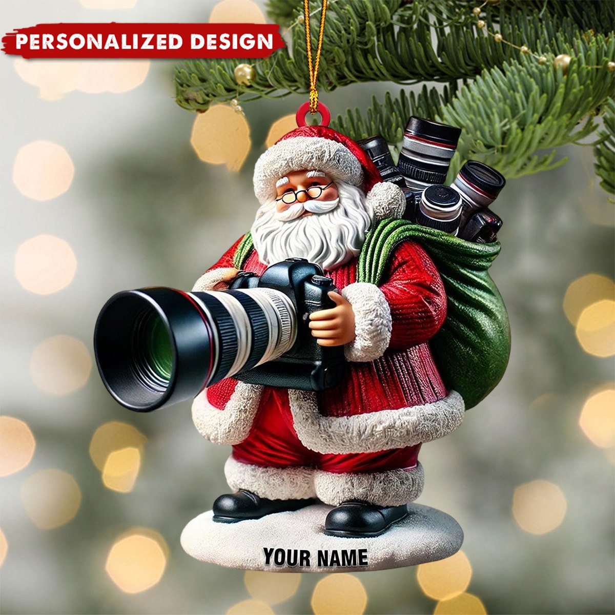 Personalized Photographer Santa Ornament-Gift For Photography Lovers-2024 New Release