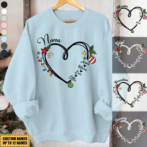 2024 New Release Nana Heart Christmas And Grandkids Sweatshirt