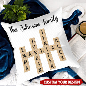 Personalized Family Crossword Puzzle Art Pillow