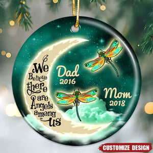 2024 New Release Moon And Dragonflies Memorial - Personalized Ceramic Ornament