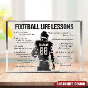 Personalized American Football Life Lessons Acrylic Plaque - Gift For American Football Lovers