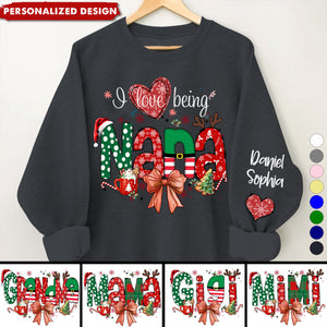 2024 New Release Personalized Christmas I Love Being Grandma Sweatshirt