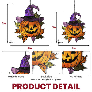 Halloween Jack-O'-Lantern - Window Hanging Suncatcher