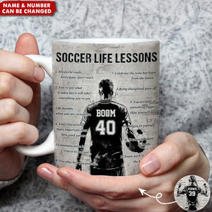 Personalized Soccer Life Lessons Mug - Great Gift For Soccer Lovers