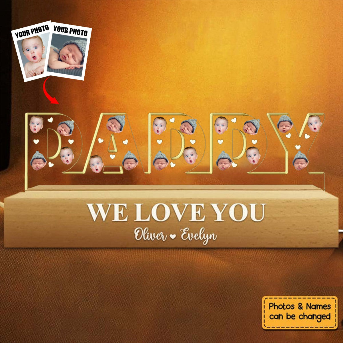 Daddy We Love You Acrylic Name Night Light