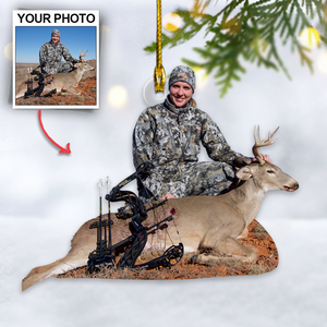 Personalized Hunting Upload Photo Christmas Ornament