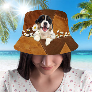 Australian Shepherd 02Holding Daisy Bucket Hat