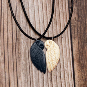 Wooden Owl Pendants-Couple Necklace Gift