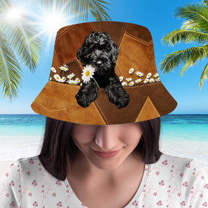 Cavapoo Holding Daisy Bucket Hat