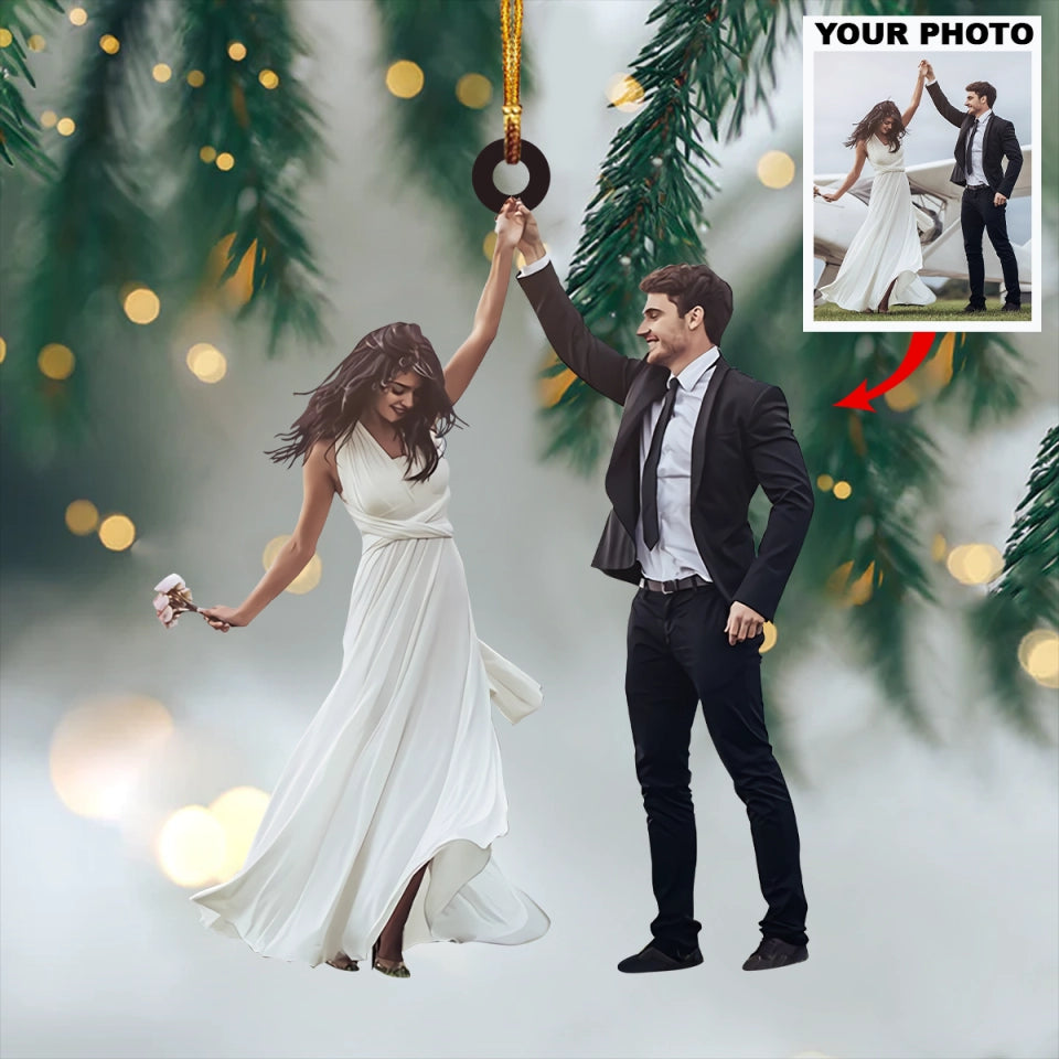 Personalized Couple Upload Photo Christmas Ornament - facamart