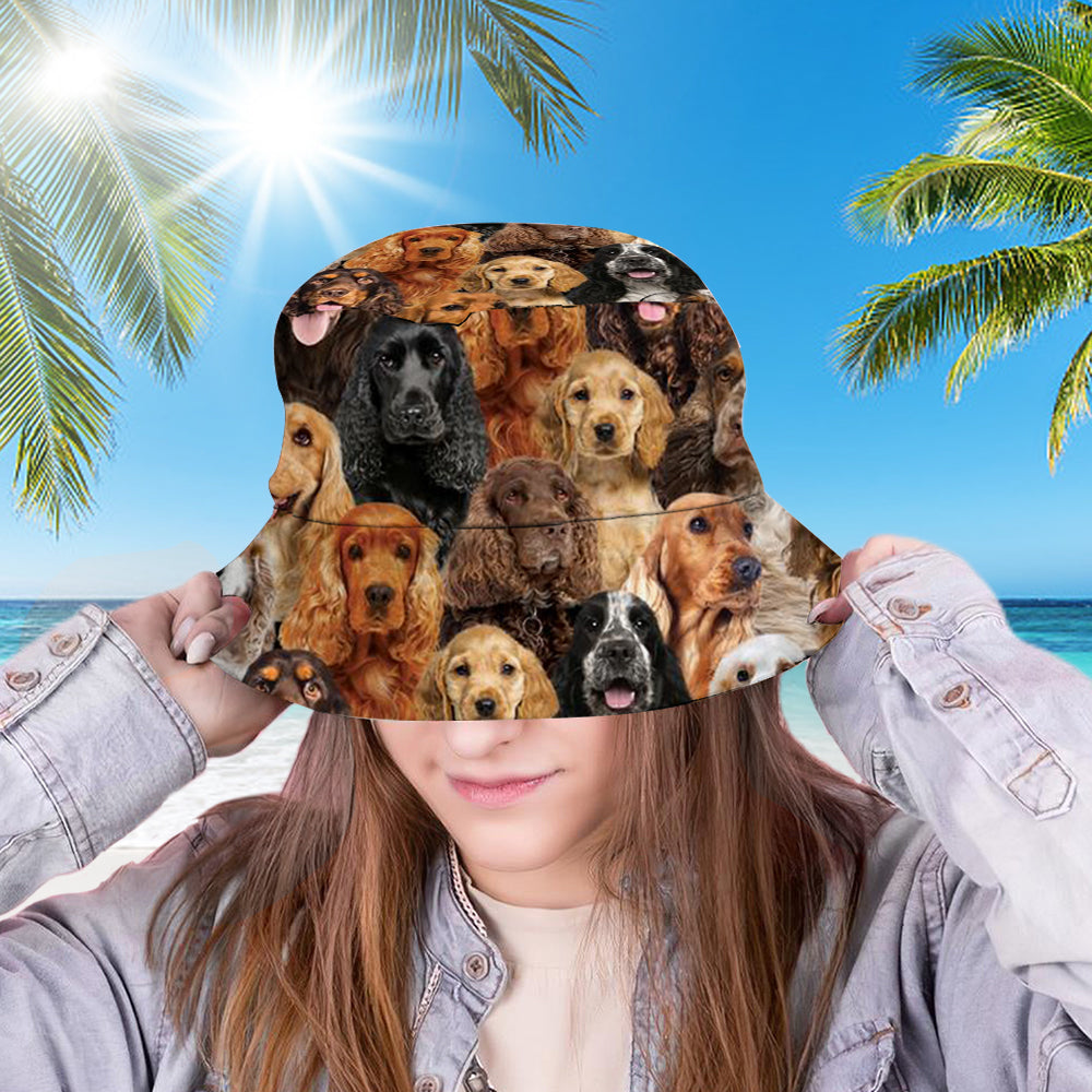 A Bunch Of  Cocker Spaniels Bucket Hat