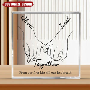 I Love You Forever & Always - Couple Personalized Custom Square Shaped Acrylic Plaque - Gift For Husband Wife, Anniversary