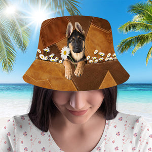 German Shepherd02 Holding Daisy Bucket Hat