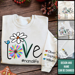 Personalized Love Grandma Life Flower Sweatshirt