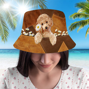 Poodle 2 Holding Daisy Bucket Hat