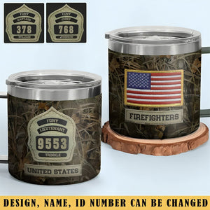 Firefighter Flag-Personalized 14OZ Stainless Steel Mug With Handle