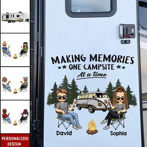 Camping Partners For Life Doll Couple Sitting-Personalized RV Decal-Gift For Camping Lovers