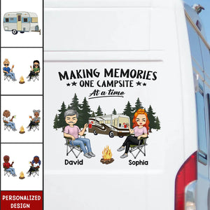 Camping Partners For Life Doll Couple Sitting-Personalized RV Decal-Gift For Camping Lovers