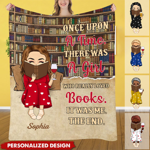 Reading Chibi Just A Girl Who Loves Books - Personalized Flannel Blanket