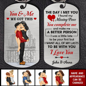 The Day I Met You - Personalized Stainless Steel Keychain - Gift For Couples