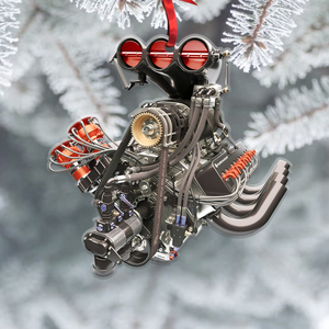 Drag Racing Hot Rod V8 Engine, Custom Drag Racing Ornament, Christmas Gift For Racing Lovers