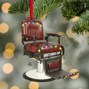 Barber Chair Personalized Christmas Ornament - Gift For Barber