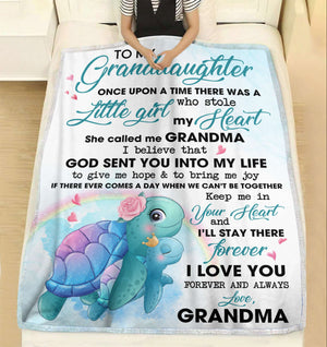 Once Upon A Time Grandma Loves Granddaughter/Grandson Personalized Blanket