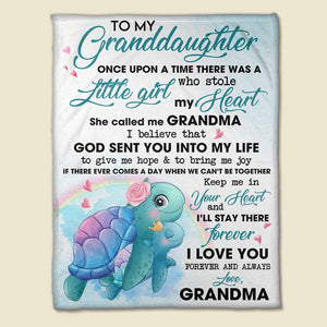 Once Upon A Time Grandma Loves Granddaughter/Grandson Personalized Blanket