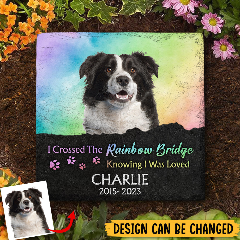 Personalized Memorial Stone for Pet Loss Gifts - Rainbow Bridge 2 - Ideal for Garden, Grave Marker Tribute