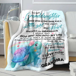 Once Upon A Time Grandma Loves Granddaughter/Grandson Personalized Blanket