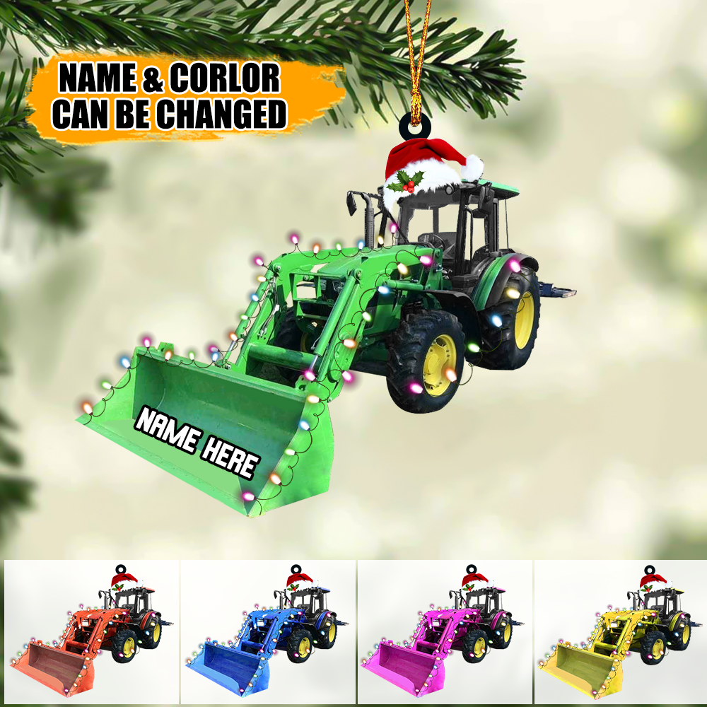 Personalized Bulldozers Christmas Ornament