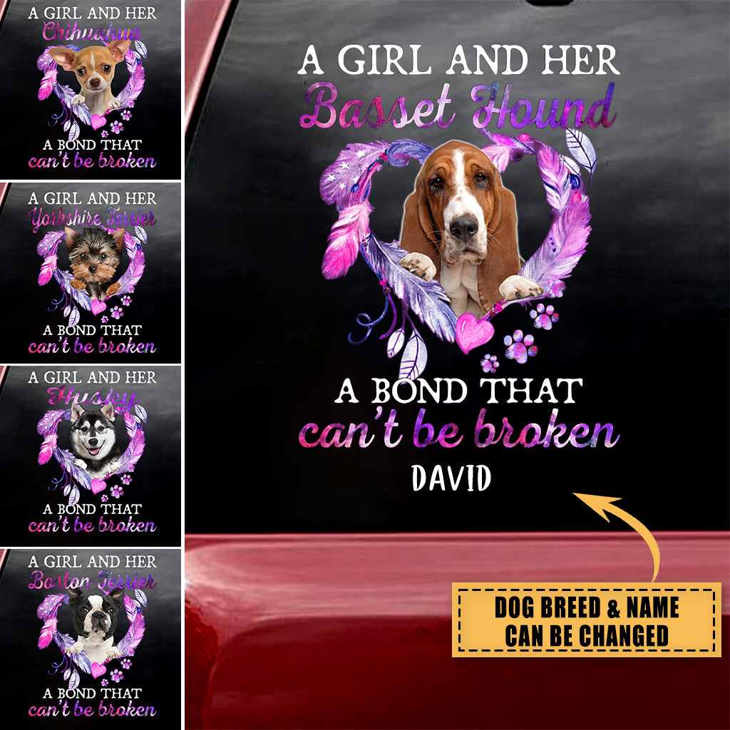 A Girl And Her Dog Personalized Car Sticker