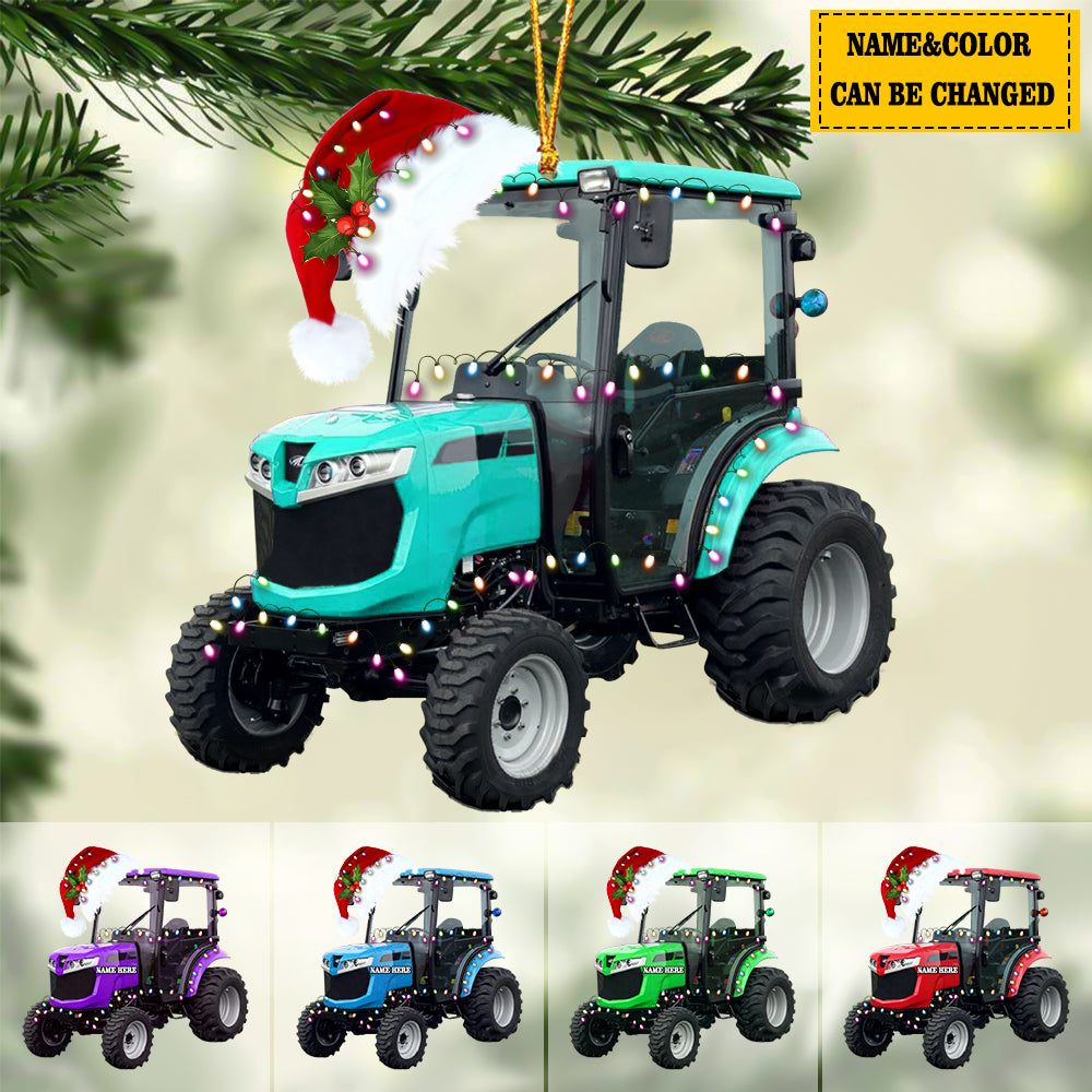 Personalized Tractor Christmas Acrylic Ornament