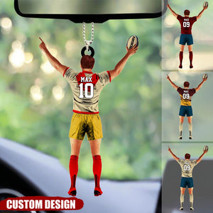 Personalized Rugby Player/Lovers Christmas/Car Hanging Ornament