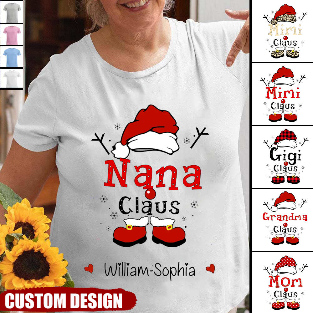 Personalized Grandma/Mom Claus Snowflake T-Shirt