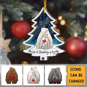The Joy Of Christmas Is Family 2 Layered Mix Ornament