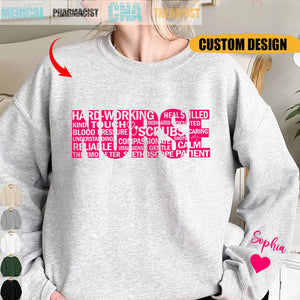 Personalized Nurse Word Art Sweatshirt