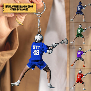 Personalized Lacrosse Players Acrylic Keychain-Gift for Lacrosse Lovers