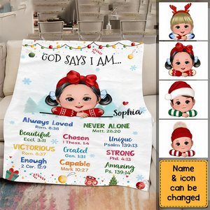 Gift For Kids God Says I Am Blanket