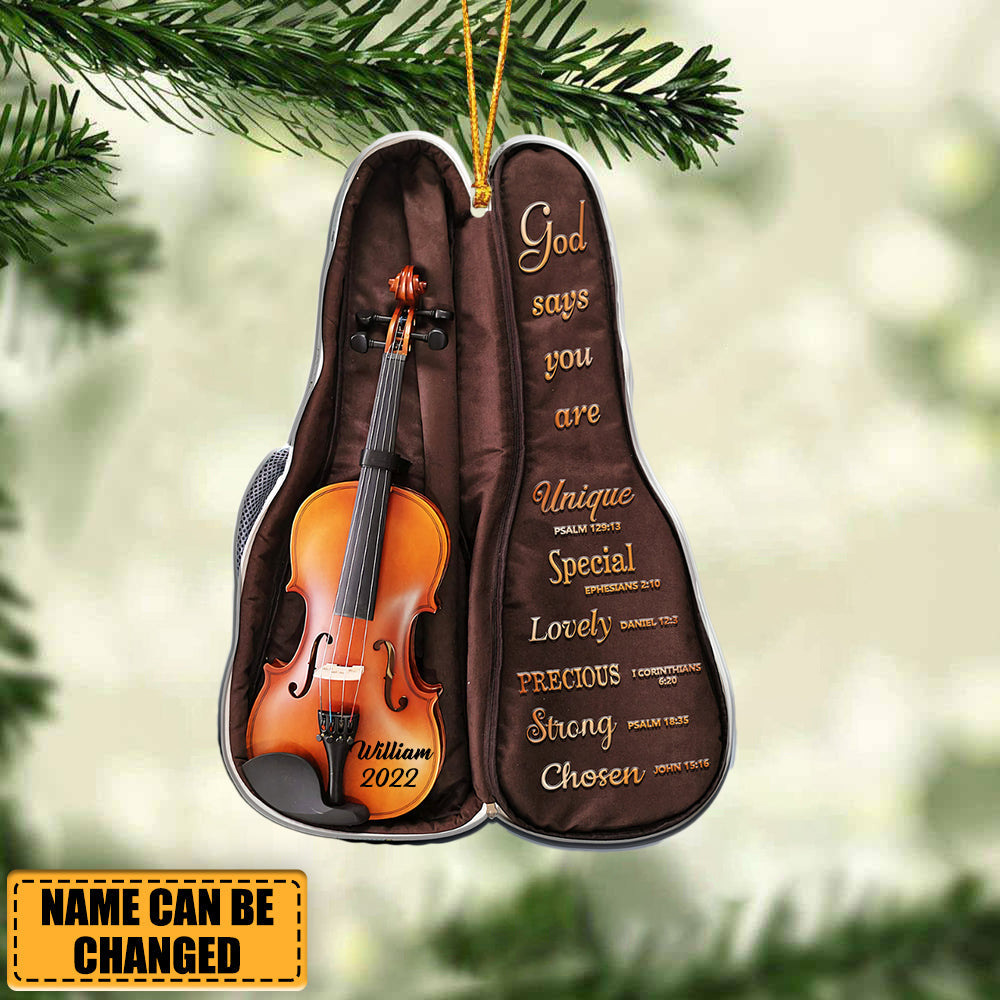 Violin Bag God Says You Are Personalized Christmas Ornament